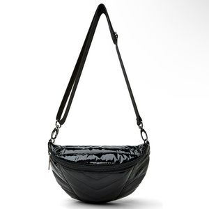 Quilted soft Patent leather crossbody/belt bag.
